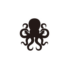 black octopus logo. kraken, tentacle, logo, aquatic, ocean, seafood, monster, animal, marine, nature, nautical, restaurant, silhouette, squid