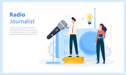 Radio journalist concept. Idea of news broadcast in the studio