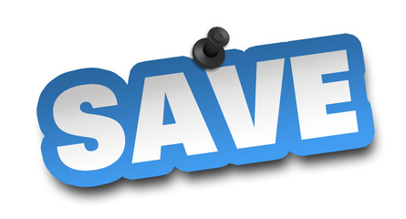 save concept 3d illustration isolated