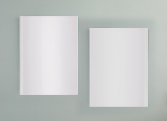 Cover of magazine template against a gray background isolated