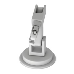 Robotic arm manufacture technology industry assembly mechanic hand 3d render isolated on white background