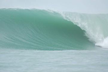 EMPTY WAVE BREAKING WITH HUGE BARREL AT INDONESIA
