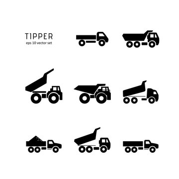 Tipper - vector icons set.