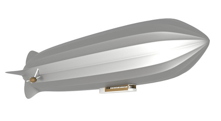 Airship on white,dirigible,aircraft,zeppelin,3d,render.