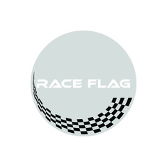 Modern Race Flag Additional Circle Ellipse Background Template Design Element for automotive company logo decal fast speed with high end look