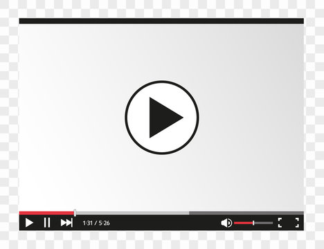 Video player for web and mobile apps flat style. Vector illustration.