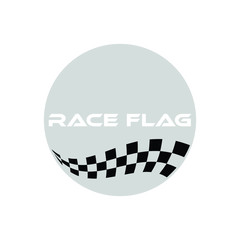 Modern Race Flag Additional Circle Ellipse Background Template Design Element for automotive company logo decal fast speed with high end look