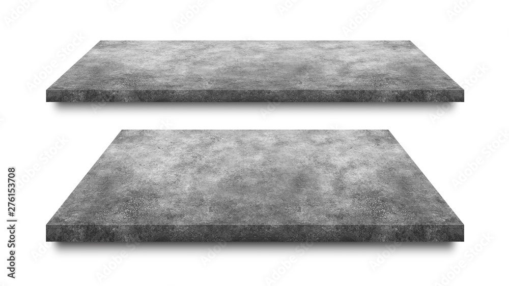 Poster cement floor isolated on white background. concrete shelf for product display. ( clipping path )