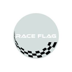 Modern Race Flag Additional Circle Ellipse Background Template Design Element for automotive company logo decal fast speed with high end look