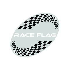 Modern Race Flag Additional Circle Ellipse Background Template Design Element for automotive company logo decal fast speed with high end look