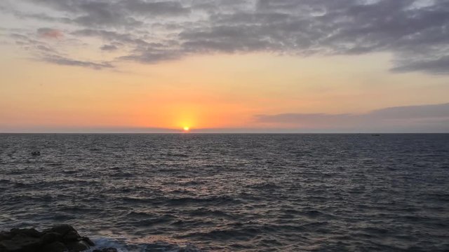 Time lapse, sunset in the costa brava