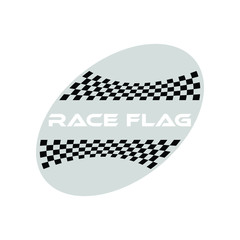 Modern Race Flag Additional Circle Ellipse Background Template Design Element for automotive company logo decal fast speed with high end look