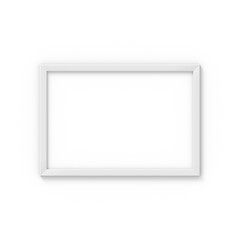 Fototapeta premium Horizontal A4 white simple picture frame. Mockup for photography. 3D rendering