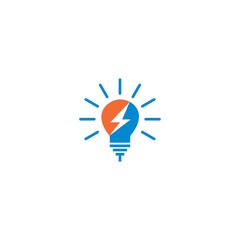 light bulb and electric concept logo design