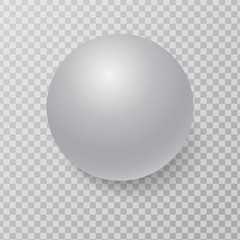 3D white sphere ball with realistic light and shadow.