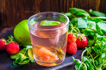 strawberry compote with mint and lime