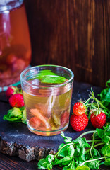 strawberry compote with mint and lime