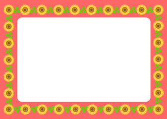 ひまわりのフレーム イラスト 