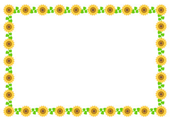 ひまわりのフレーム イラスト