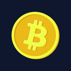 Bitcoin on dark back ground