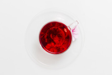 Top view cup of tea