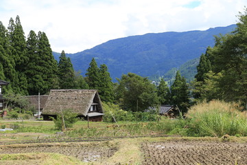 Traditional and historical Japanese village, Aikura in Toyama