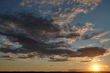 clouds in delicate pink at sunset. wallpapers