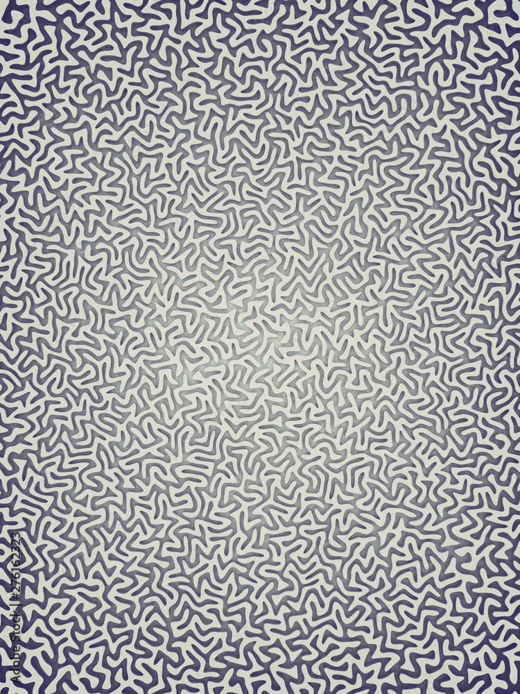Aufkleber Wavy organic rounded line maze pattern. 3d rendering