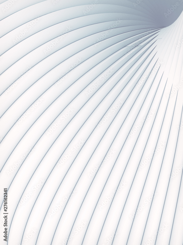 Poster White striped futuristic pattern surrounded by light mist. Computer generated geometric shape. 3d render illustration