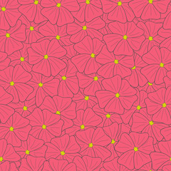 seamless background of pink flowers vector illustration