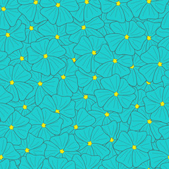 seamless background of blue-yellow flowers vector illustration