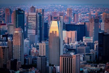 Fototapeta na wymiar Modern Tower in Tokyo city,Japan.