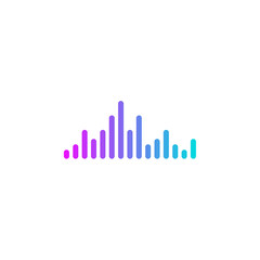 Multicolor sound audio wave object icon vector background