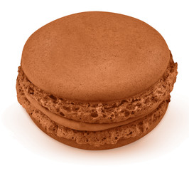 one macaroon cookie isolated on white background