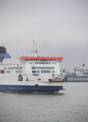 Passenger ferry leaving Calais across English Channel