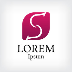 magenta letter s vector logo design template, curve icon, delicate alphabet, luxury style, vector illustration