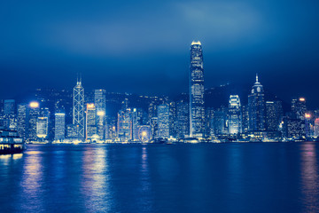 Plakat Hong Kong skyline at night