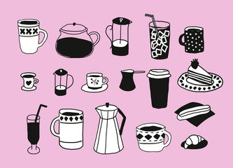 Love coffee drink typography illustration element