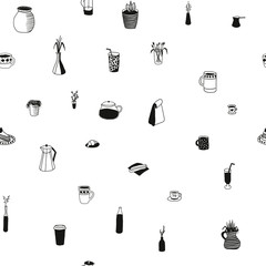 Love coffee flowers typography seamless pattern