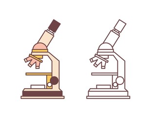 Bundle of microscopes isolated on white background