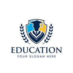 Graduate Student College Logo Template, Education Logo Design