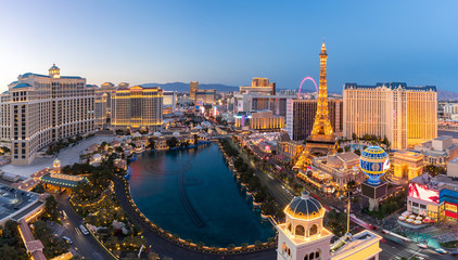 Luftaufnahmen von Las Vegas bei Nacht