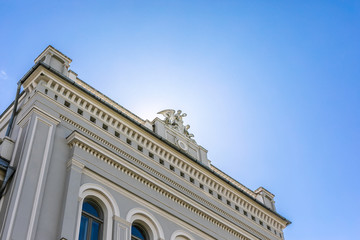 Manor house, palace with park of Duke Oginskis in Plunge, Lithuania. Plungė manor homestead in neo-renaissance style.