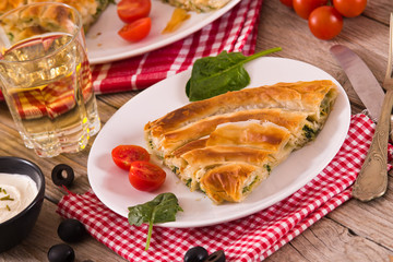 Spanakopita, greek spinach pie. 