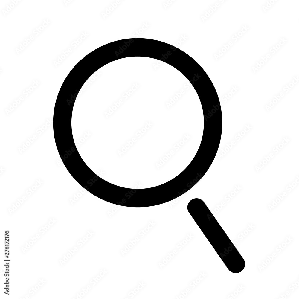 Poster modern magnifier icon, design element for search bar. vector magnifier icon, isolated on white backg