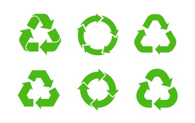 Recycle icon vector. Recycle vector set symbols.