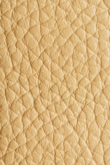 Textured beige leather closeup. Full frame, close up. Macro