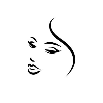 Woman face logo design