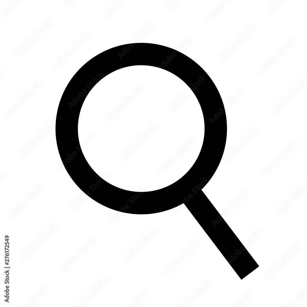 Poster Magnifier icon, design element for search bar. Magnifier icon isolated on white background.