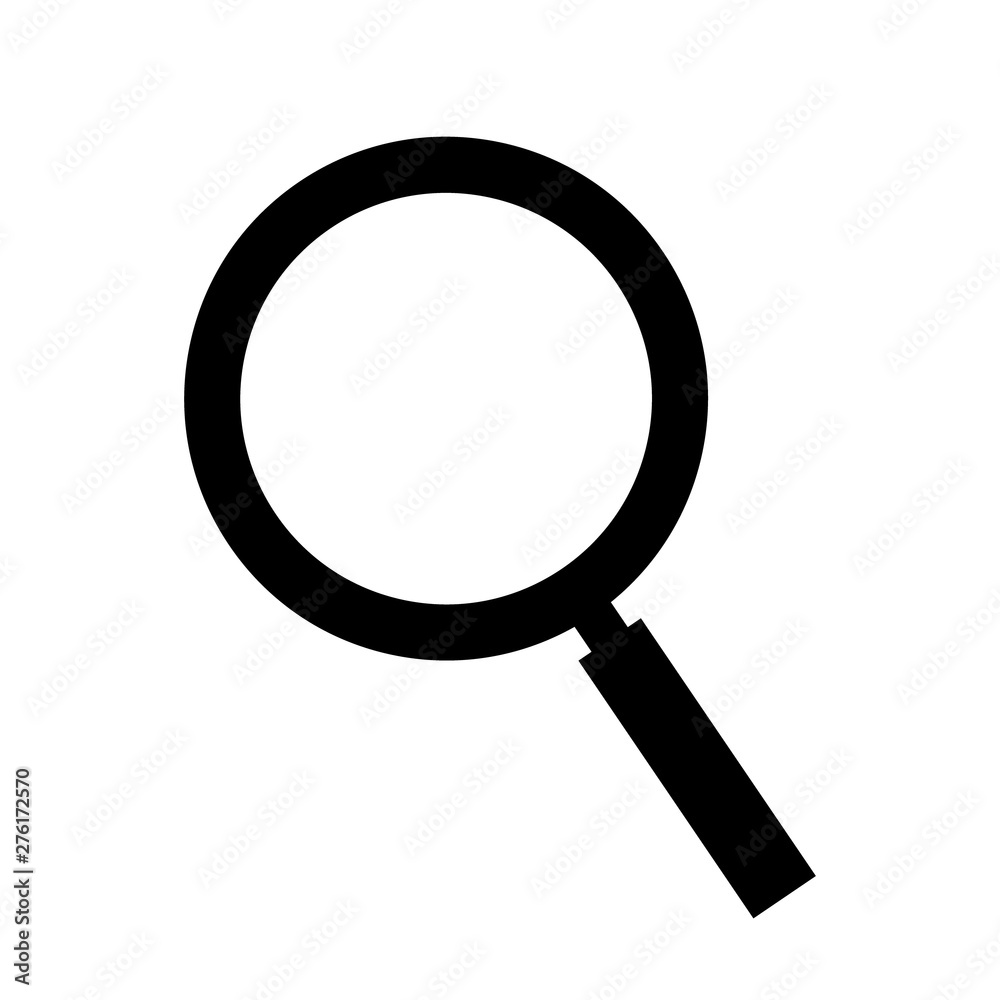 Poster Magnifier icon, concept for search bar design. Vector magnifier icon isolated on white background.